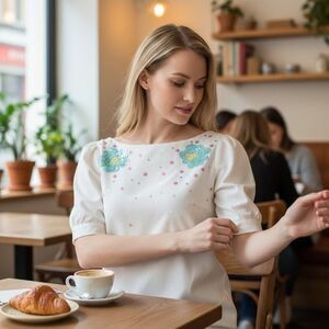 MARNI $1495 Sequin-embroidered Blouse STRETCH VISCOSE CADY Size 40 US 4